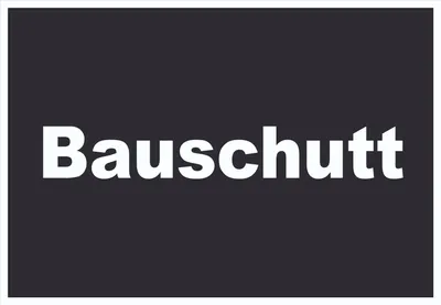 Produktbild von Bauschutt Mülltrennung Schild mit Text waagerecht A6 Rückseite selbstklebend