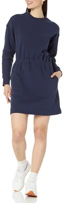Produktbild von A. Essentials Damen Langärmliges Sweatshirtkleid, Marineblau, L