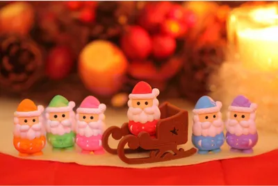 Produktbild von SAN001 - Weihnachtsmann-Mix 60 Stück (Iwako)