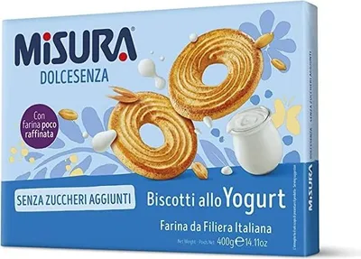 Produktbild von Misura Dolcesenza Biscotti allo Yogurt senza zuccheri aggiunti Joghurtkekse ohne Zuckerzusatz Kekse Biscuits 400g