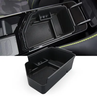 Productafbeelding van Opbergbox voor de middenconsole van de Kia EV6 (modeljaar 2022), zwart, met antislipmat