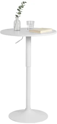 Produktbild von CLP Stehtisch Lamoni 60 cm stufenlos höhenverstellbar 360° drehbar weiß/weiß