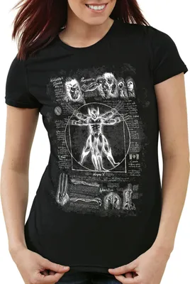 Produktbild von style3 Vitruvianischer Wolverine Damen T-Shirt logan comic kino mutant klingen, Farbe:Schwarz, Größe:S