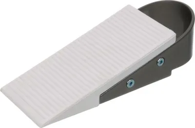 Produktbild von NAJDER Türkeil, Türstopper Boden, Türschnapper, Türhalter, Türpuffer, mit Silbergriff, Rutschfester, Robust, , 125x32x50 mm, Weiß
