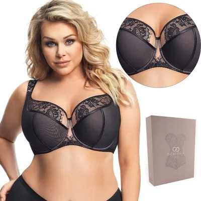 Produktbild von Gorsenia Dame halbversteifter BH Träger Tüll Spitze Netz K647 Alicante, Schwarz, 95H