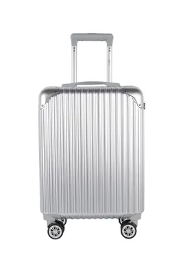 Produktbild von 3 teiliges ABS Hartschalen Kofferset Alu Style Rollen Zahlenschloss Silber Grau