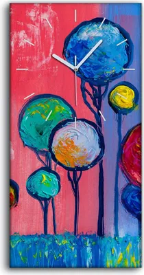Produktbild von Leinwand Uhr Küche Wohnzimmer Bild Kunstdruck 30x60 Bäume malen künstlerischen - weiße Hände