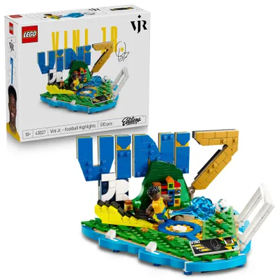 Produktbild von LEGO Editions Vini Jr. – Fußball-Highlights Spielzeug - 3D Modellbau mit Minifigur zum Sammeln - Kinderzimmer Deko - Geschenk für Jungen, Mädchen ab 10 Jahren und erwachsene Sportfans - 43027