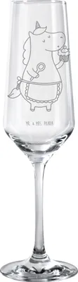 Produktbild von Mr. & Mrs. Panda Glas Einhorn Küche - Transparent - Geschenk, Backen, Muffin, Sektflöte, Trinkglas, Torte, Unicorn, Sektglas graviert, Einhörner, Koch, Champagnerglas