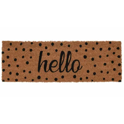 Produktbild von H&S Decoration | Fußmatte - Hello - 75x25 cm - Beige - Kokosfaser - Rutschfest und Langlebig