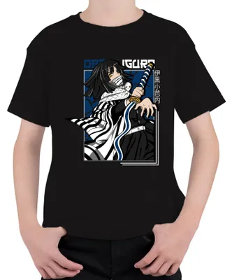 Obrázok produktu pre Kimetsu no Yaiba Obanai Iguro Snake Katana Anime Darček Uni detské tričko, čierna, 104
