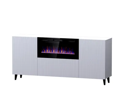 Produktbild von PAFOS Kommode mit Elektrokamin 180x42x82 cm weiß matt