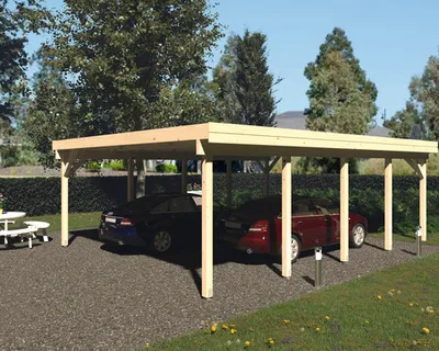 Produktbild von Doppelcarport Palmako Karl 40,6 m² 600 x 762 tauchgrundiert