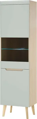 Produktbild von Vitrine Svante - Scandi Oak / Pistaccio Matt ohne Beleuchtung