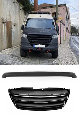 Kühlergrill Sportgrill + Motorhauben Spoiler für Mercedes Sprinter 907 910 2018 – Produktansicht