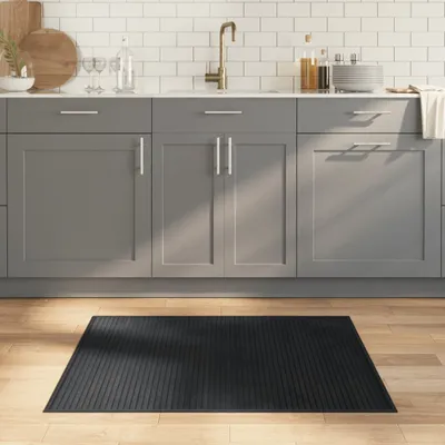 Produktbild von Möbel Teppich Rechteckig Grau 80x100 cm Bambus - Designerteppiche 376904