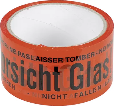 Produktbild von Willy Heckmann GmbH & Co. KG Roll.Klebeband "Vorsicht Glas" rot – 6er Vorteilset