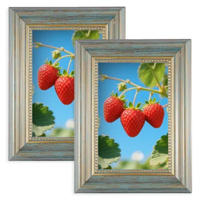 Fotolijsten 10x15 cm, 2er-Set, Shabby Chic, Türkis