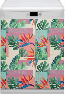 Produktbild von Magnet Folie für Geschirrspüler Magnete  Geschirrspüle Magnet für Spülmaschine 60x70 cm Dekor - Tropenmosaik