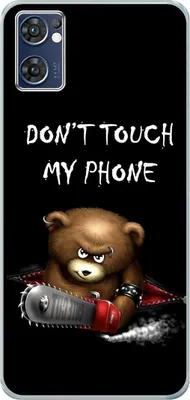 Produktbild von König Design Hülle kompatibel mit Oppo Find X5 Lite Kunststoff Soft Handyhülle - Handy Case Dont Touch My Phone Bär Schwarz
