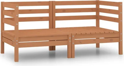 Produktbild von The Living Store Garten-Ecksofas 2 Stk. Honigbraun Massivholz Kiefer