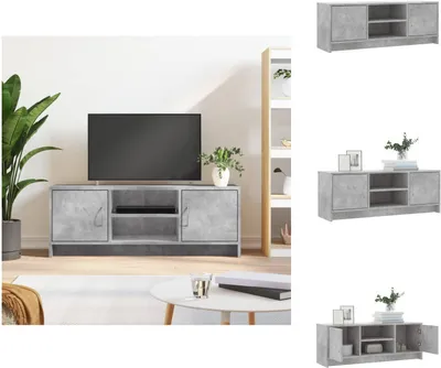 Zdjęcie produktu dla vidaXL Szafka pod TV betonowa szara 102x30x37,5 cm materiał drewnopochodny - Meble TV