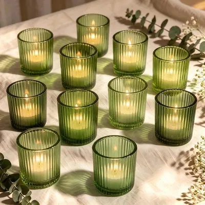 Produktbild von 10 Stück Glas-Teelicht-Halter, 6,5 x 5,5 cm, für Teelichter