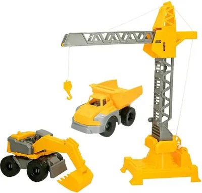 Produktbild von Colorbaby Set Mit 2 Fahrzeugen Und 2 Baumaschinen Gelb  Gelb One Size