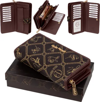 Produktbild von Giulia Pieralli Damen Geldbörse Geldbeutel Brieftasche Portmonee XXL CAFFE-CUOIO (5003)