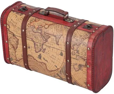 Image de Armoire en bois de style rétro - Coffret - 37,5 x 23 x 13,5 cm - Coffret décoratif - Avec poignée et serrure - Rangement