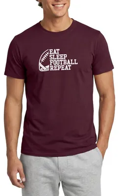 Produktbild von Spreadshirt Eat Sleep Football Repeat Männer T-Shirt, XXL, Ziegelrot