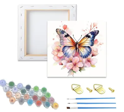 Produktbild von Malen nach Zahlen Set Erwachsene mit Rahmen Schmetterling Kreativ Bastelset