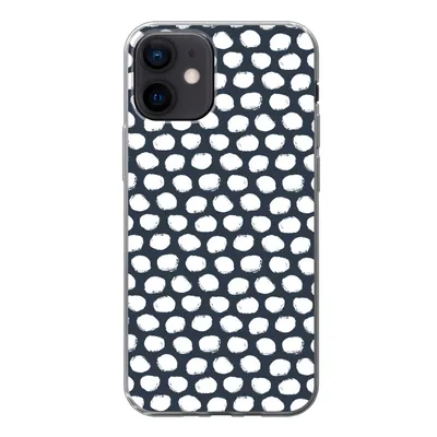 Produktbild von MuchoWow® Handyhülle Schutzhülle Hülle für iPhone 12 Tupfen - Muster - Weiß Silikon Softcase Handy Hülle - Schutzhülle