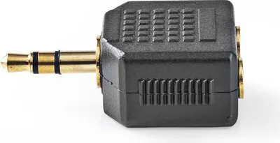 Produktbild von Nedis Stereo-Audio-Adapter - 3.5 mm Stecker - 2x 3.5 mm Buchse - Vergoldet - Gerade - ABS - Schwarz - 10 Stück - Plastikbeutel