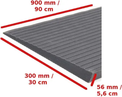 Produktbild von FabaCare Türschwellenrampe Schwellenrampe Rollstuhlrampe Rampe Gummirampe 56 mm x 300 mm x 900 mm