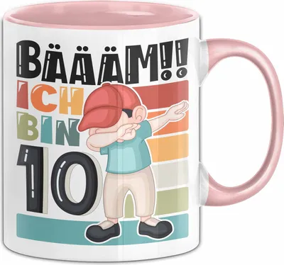 Produktbild von 10. Geburtstag Geschenk Tasse Becher Jungen Geburtstagsgeschenk Sohn Bäääm Ich Bin 10 (Rosa)