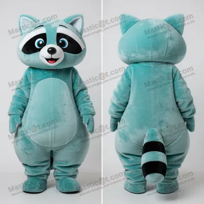 Immagine prodotto di Costume MASTICOT Gonfiabile Procione in Peluche Turchese