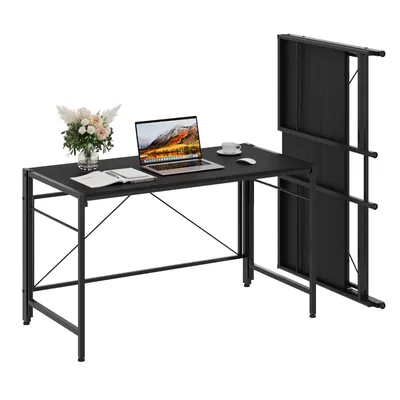 Produktbild von Dripex Klappschreibtisch 110 x 50 cm Faltbarer Computertisch mit Stahlgestell Platzsparender PC Tisch wasserdichte Tischplatte (Schwarz)