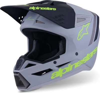 Produktbild von Alpinestars S-M3 Radium Motocross Helm, grau/gelb matt, M (57/58)