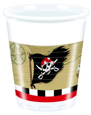 Produktbild von Pirate's Treasure Map Kunststoffbecher 200 ml