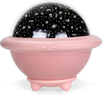 Produktbild von Habarri | Kinder Nachtlicht - LED-Nachtlampe mit Projektor - 3 Lichtfarben - Rosa - mit Micro-USB-Aufladung