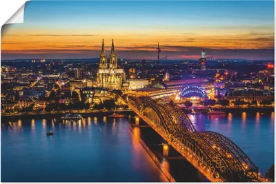 Produktbild von ARTland Poster Erleuchtetes Köln von oben Größe: 30x20 cm