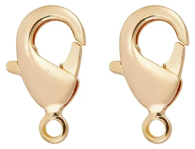 Produktbild von Krebsverschlüsse 30 Stück - 18K Vergoldet - Messing - Krebszange - Schmuckherstellung - 12 x 7 x 2,5 mm - Schmuckverschlüsse