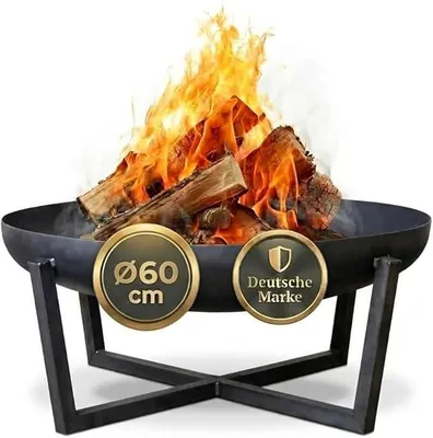 Produktbild von Feuerschalen, Feuerschale ? 60 cm - Feuerstelle für den Garten, Funkenschutz, Terrasse und Balkon, Feuertonne und Feuerkorb (? 60cm Madrid)