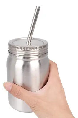 Imagen del producto de Taza térmica de acero inoxidable con pajita