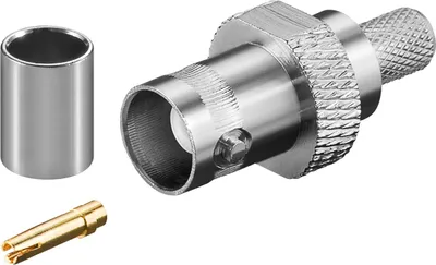 Produktbild von BNC-Crimpkupplung für RG59-/U-Kabel, mit vergoldetem Pin