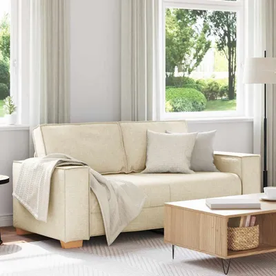 Image de Canapé exclusif, modèle 2 places, revêtement en lin, dimensions : 180 x 78 x 84 cm