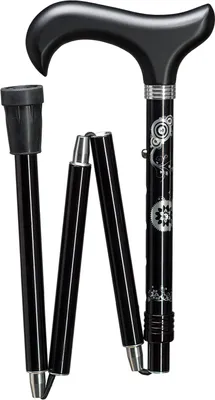 Produktbild von Deluxe-Schlank-Faltstock STRASS-TATTOO verstellbar schwarz>>>>