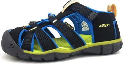 Produktbild von Keen Seacamp II Older Kids Sandalen Black/Brilliant Blue Größe 32/33