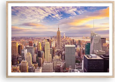 Produktbild von Gerahmtes Poster - Rahmen in heller Eiche - New York Stadt - 100x70 cm - Wand Bild - Wanddeko - Wandbilder - Kunstposter - Wandposter - Bilderrahmen - Bilder - Kunstdruck - Wandbild - P2NAA100x70-3638